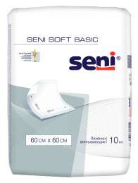 Одноразовые впитывающие пелёнки Seni Soft Basic, 60x60 см, 10 шт