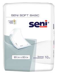 Одноразовые впитывающие пелёнки Seni Soft Basic, 90x60 см, 10 шт.